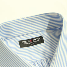 画像をギャラリービューアに読み込む, 【シャツ】 サンプル 日本製 ブルー ロンドン ストライプ 43-88