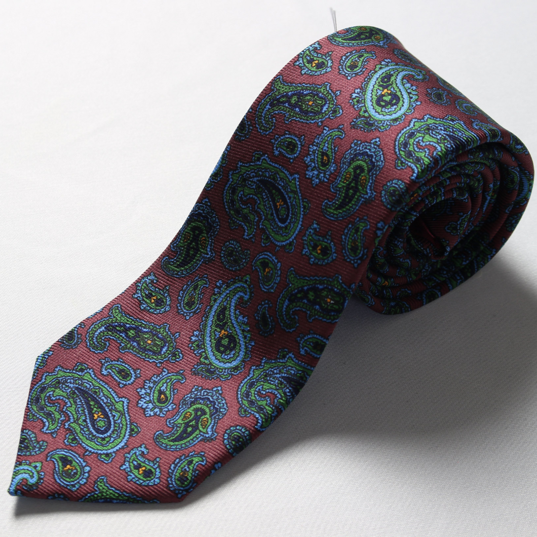 [Tie] Stefano Bigi, Italian silk, paisley pattern
