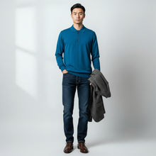 Load image into Gallery viewer, [Knit polo] Drumhr long sleeves charcoal　
