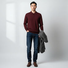 Load image into Gallery viewer, [Knit polo] Drumhr long sleeves charcoal　
