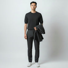 Load image into Gallery viewer, [Knit crew neck] Drumhr charcoal short sleeve
