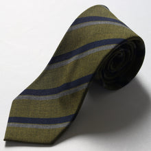 Load image into Gallery viewer, [Tie] Stefano Bigi Made in Italy Wool Stripe Khaki

