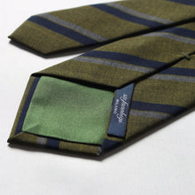 Load image into Gallery viewer, [Tie] Stefano Bigi Made in Italy Wool Stripe Khaki
