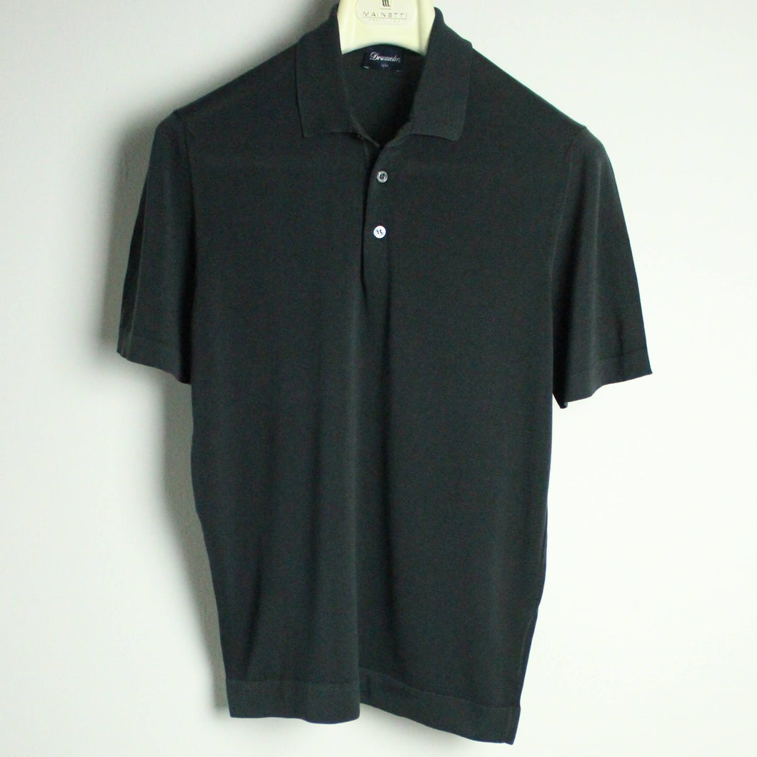 [Knit polo] Drumhr short sleeve charcoal　